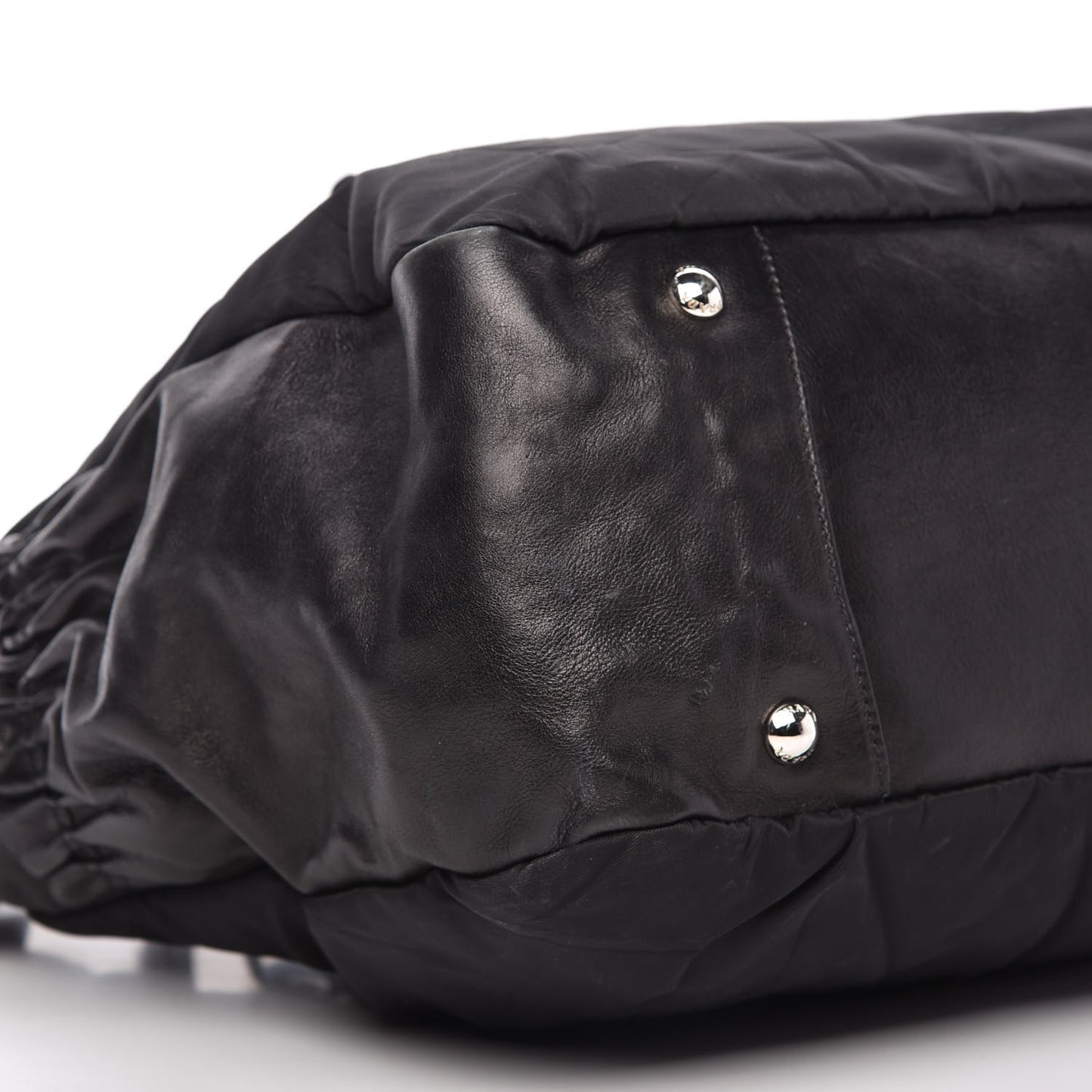 Tessuto Nylon Soft Calfskin Tote Black