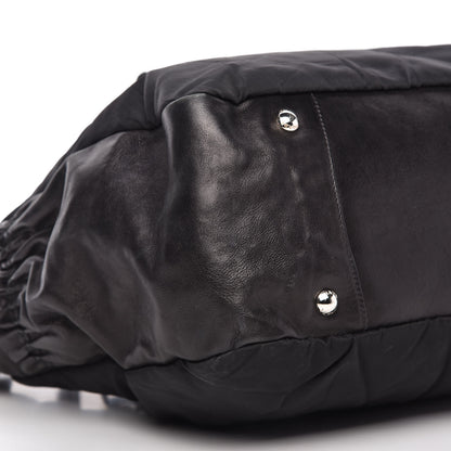 Prada Tessuto Nylon Soft Calfskin Tote Black 6 of 11