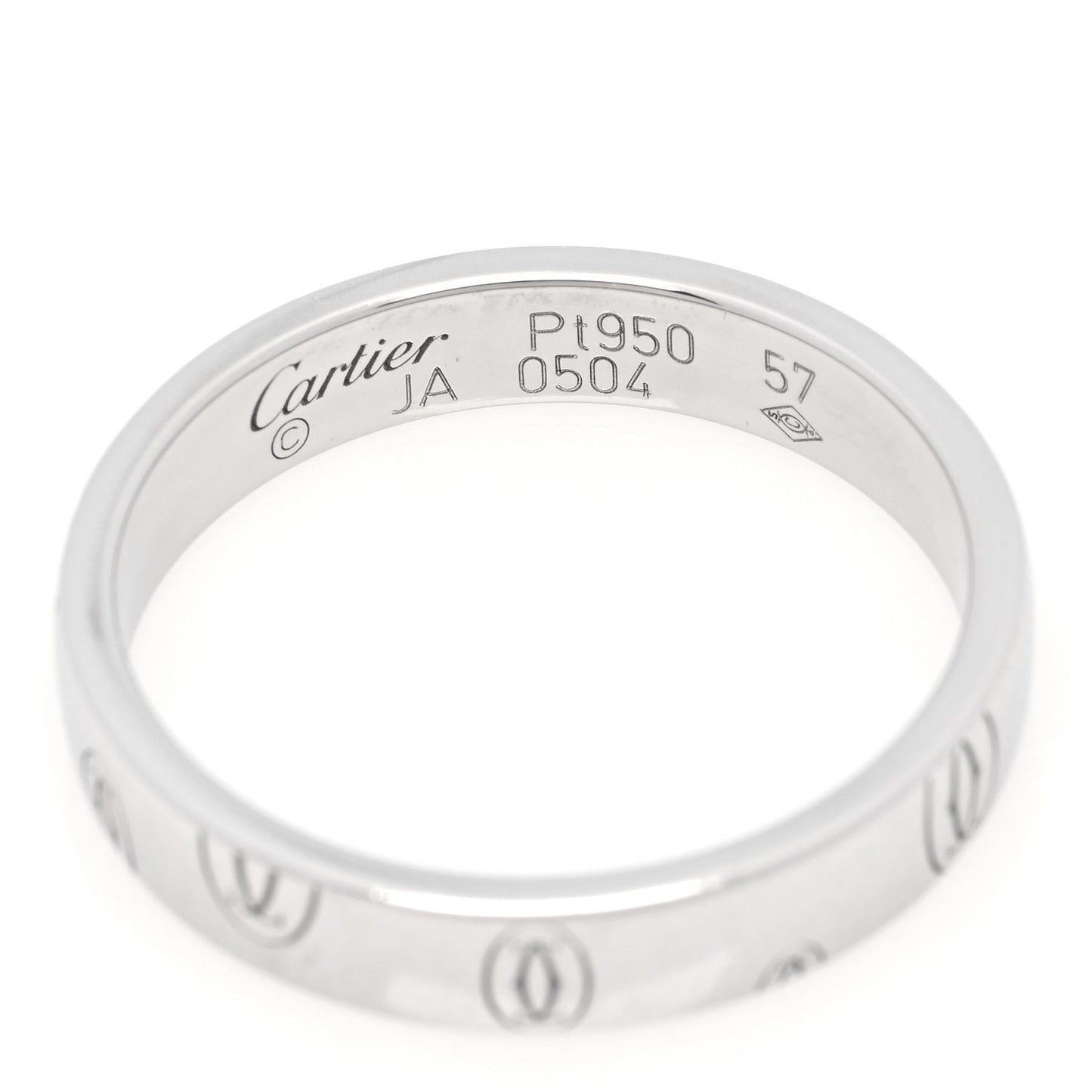 Platinum Happy Birthday 4mm Band Ring 57 8
