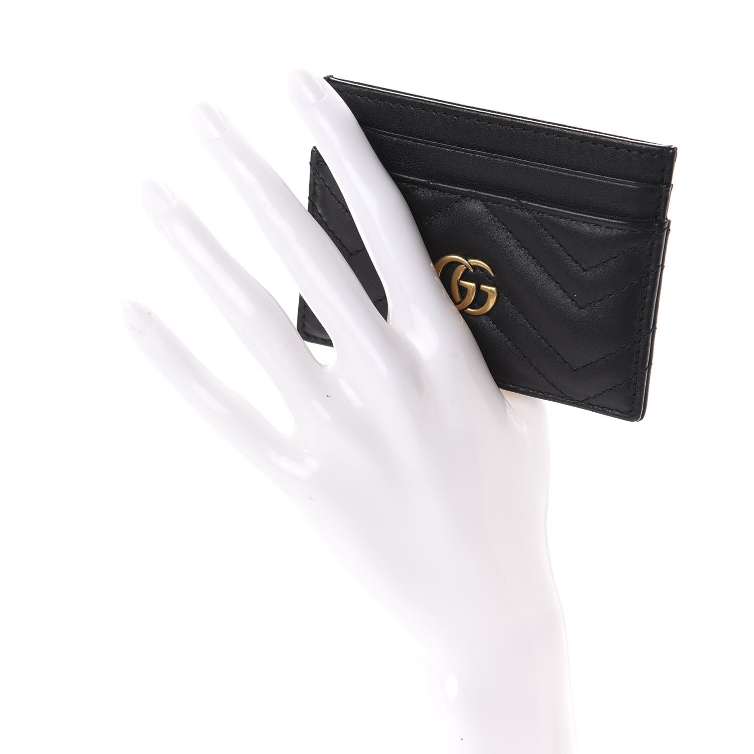 Gucci Calfskin Matelasse GG Marmont Card Holder Black 2 of 6