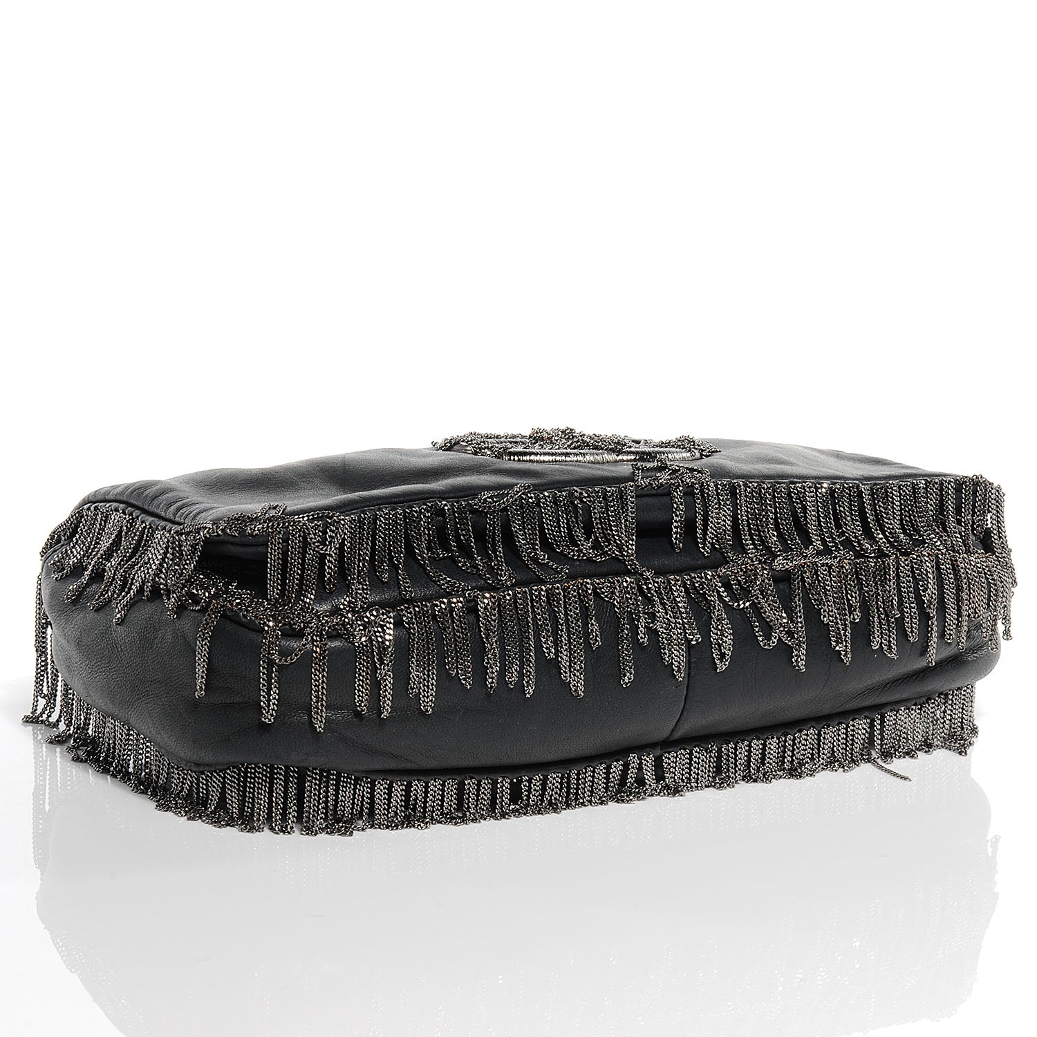 Chanel Lambskin Small Rock And Cabaret Chain Fringe Flap Black 4 of 8