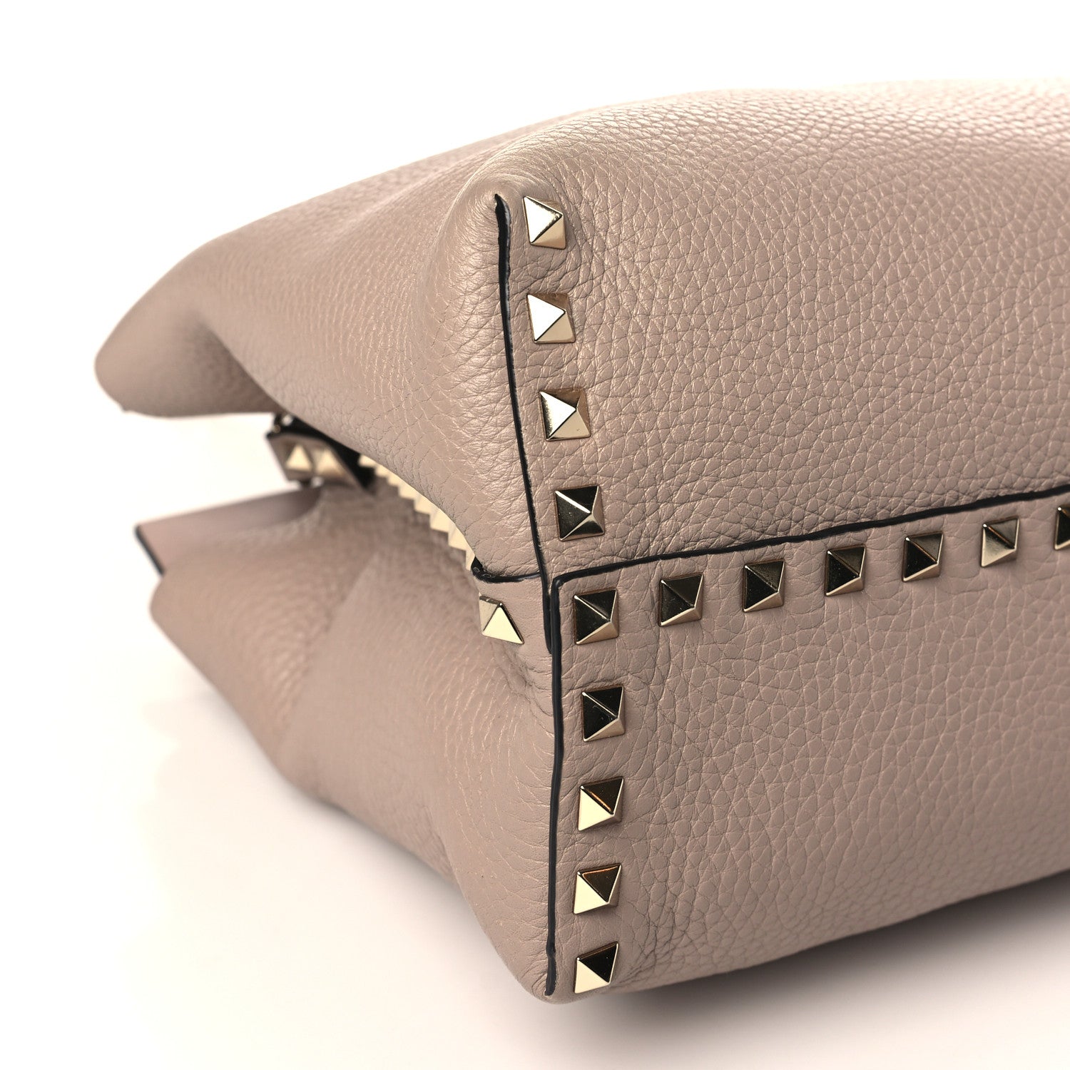 Valentino Garavani Pebbled Calfskin Small Rockstud Double Handle Bag Poudre 7 of 8