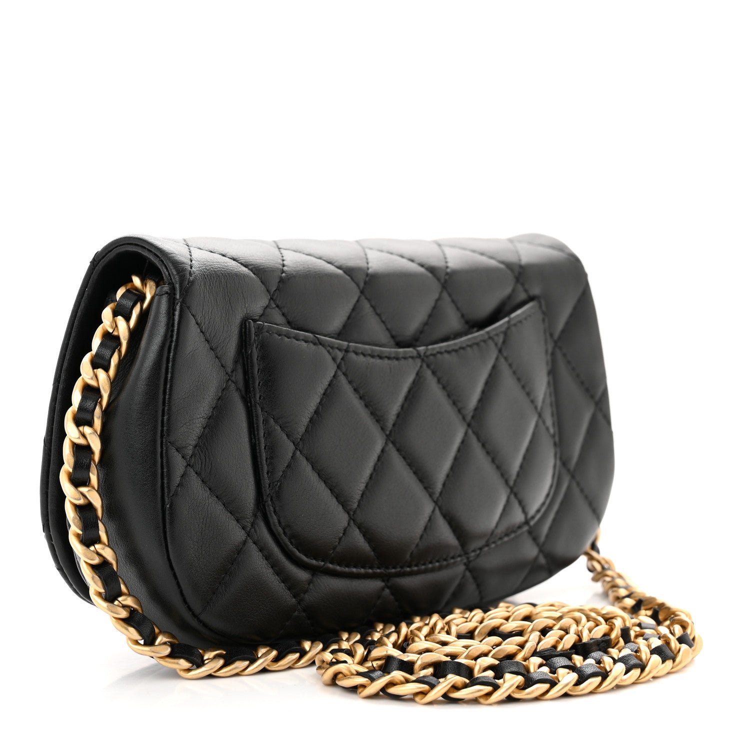 Chanel Calfskin Quilted Coco Mail Clutch With Chain Black 3 of 12