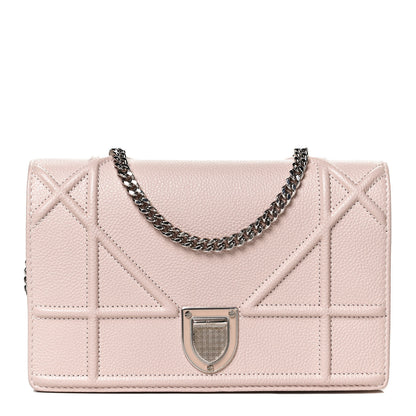 Christian Dior Grained Calfskin Diorama Wallet on Chain Pouch Rose Poudre 1 of 13