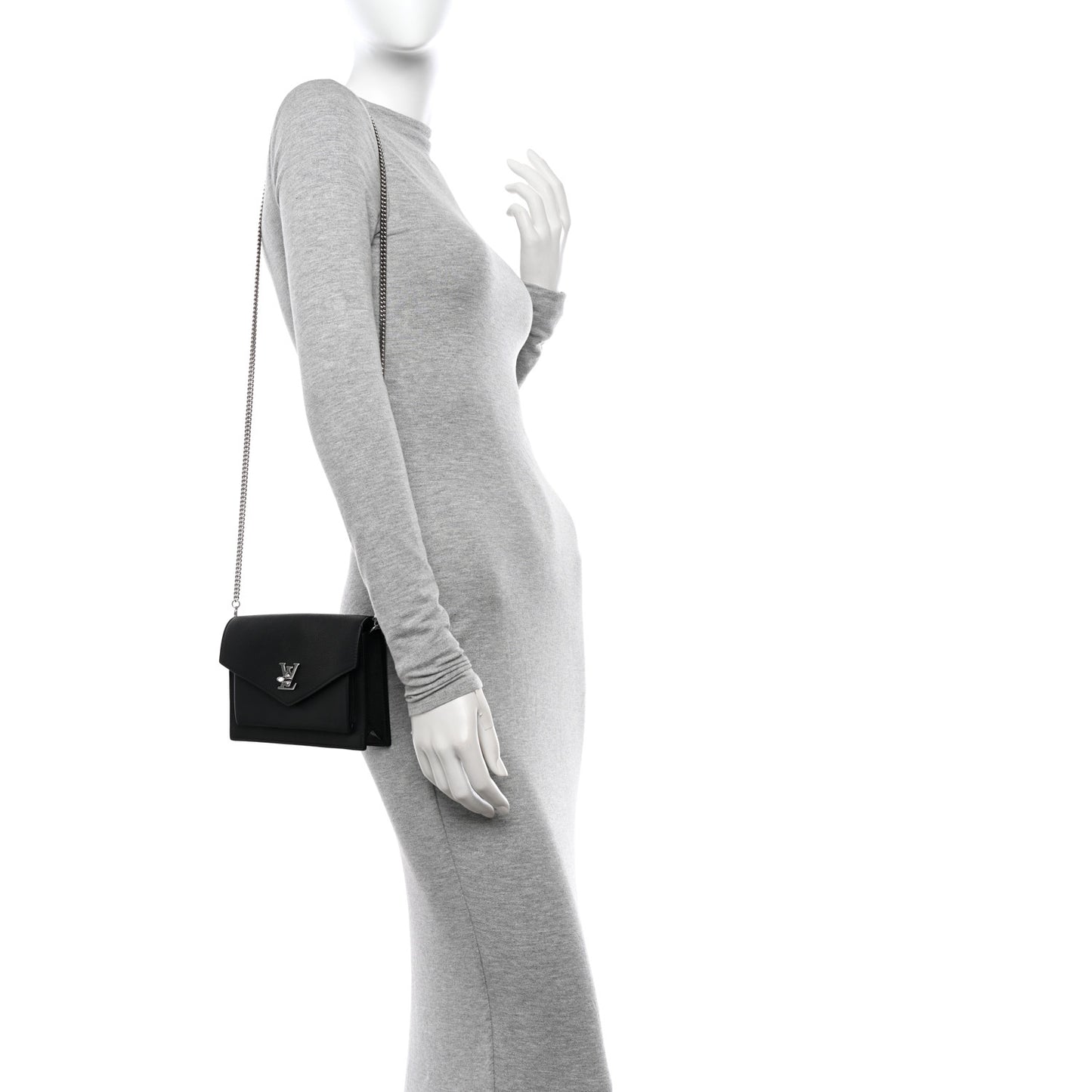 Soft Calfskin My Lockme Chain Pochette Black