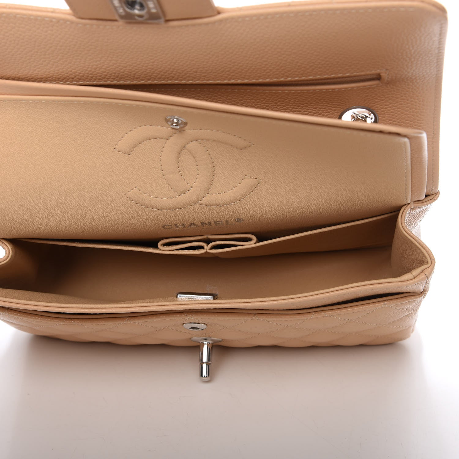 Chanel Caviar Quilted Small Double Flap Beige 5 of 11
