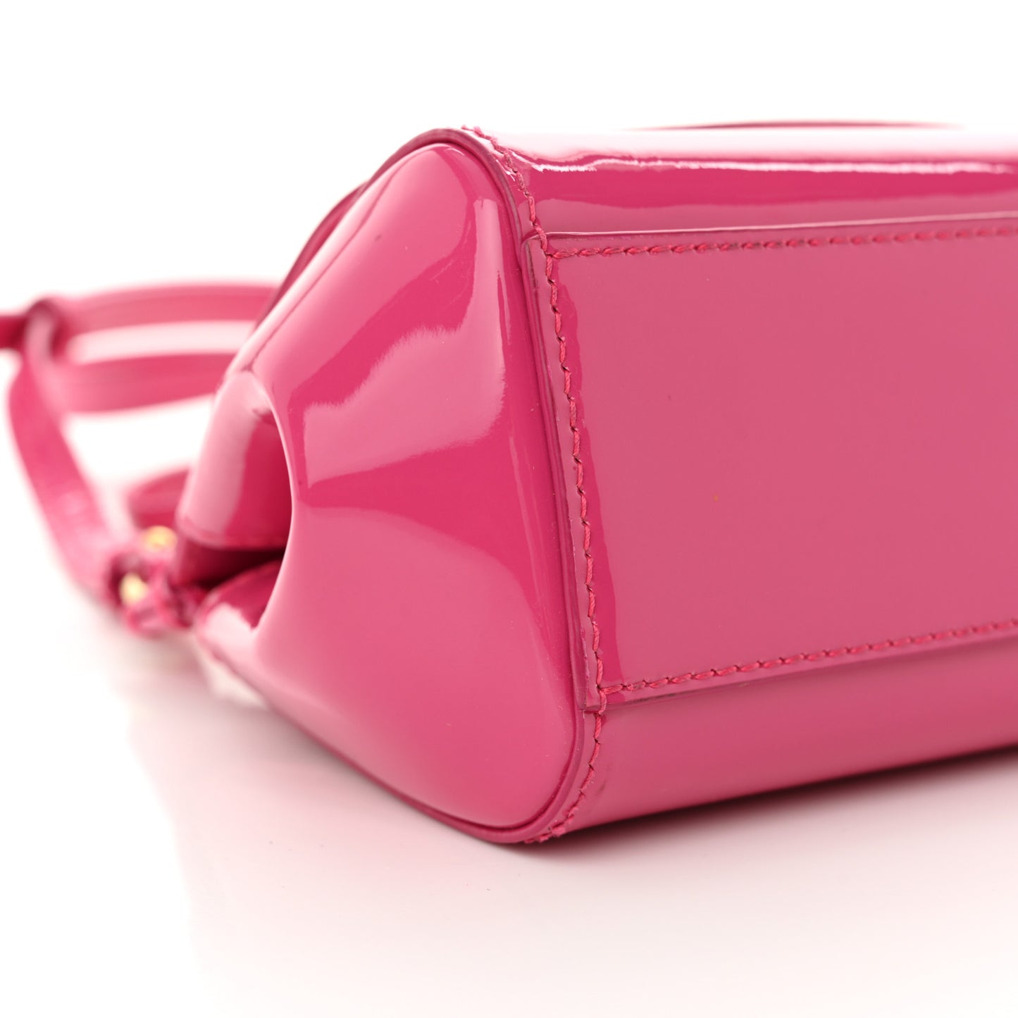 Patent Mini DG Girls Miss Sicily Satchel Dark Pink