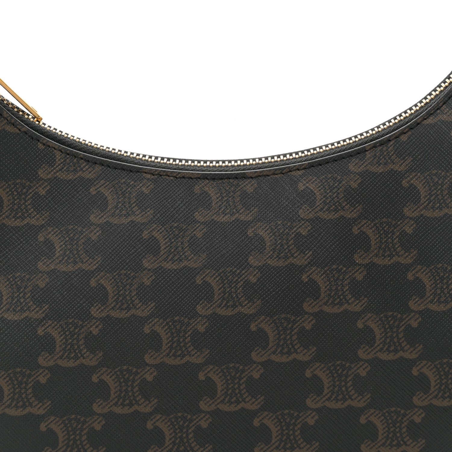 Celine Triomphe Canvas Calfskin Ava Shoulder Bag Tan 8 of 10