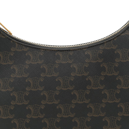 Celine Triomphe Canvas Calfskin Ava Shoulder Bag Tan 8 of 10