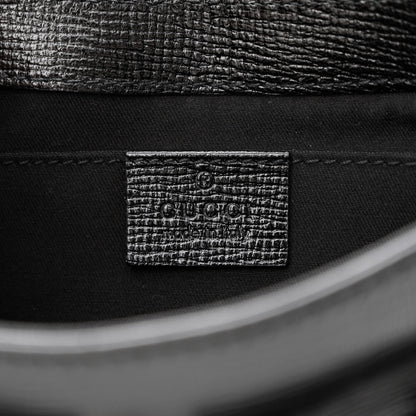 Gucci Textured Calfskin Horsebit Chain Clutch Black 6 of 12
