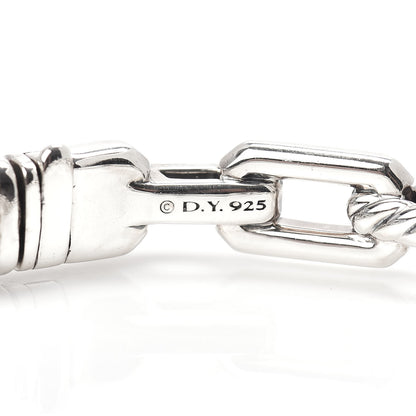 David Yurman Sterling Silver Diamond 7mm Stax Link Bangle Bracelet 4 of 4