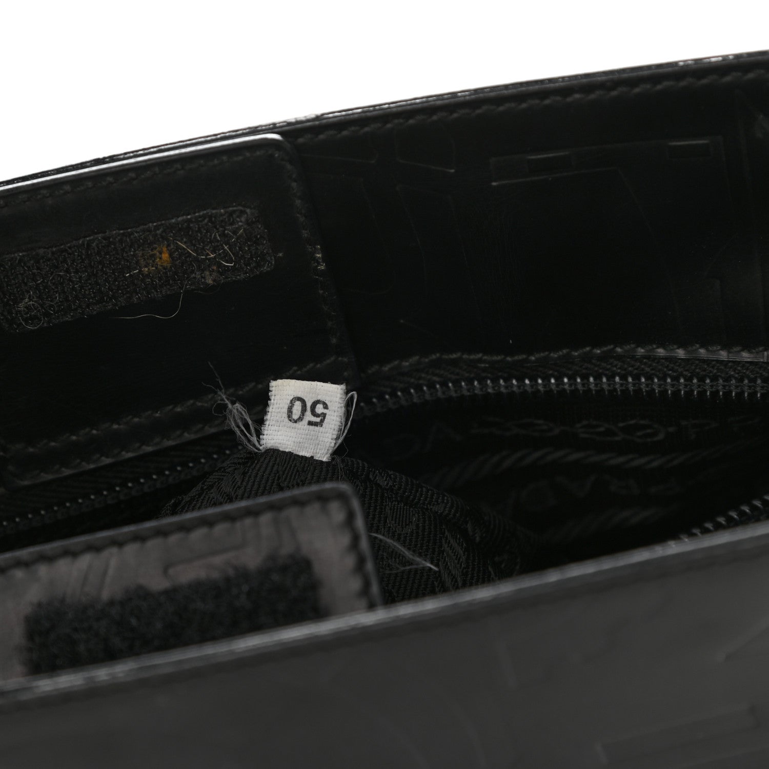Prada Calfskin Embossed Shoulder Bag Black 7 of 8