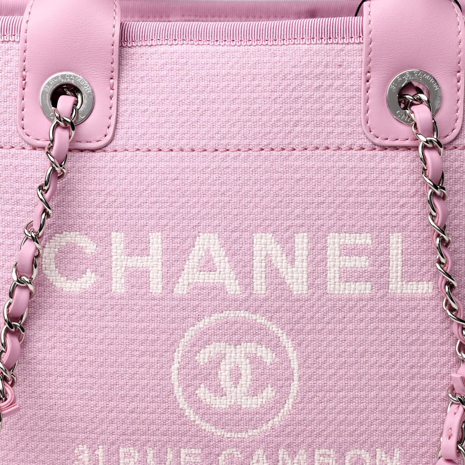 Chanel Mixed Fibers Small Deauville Tote Pink 9 of 12