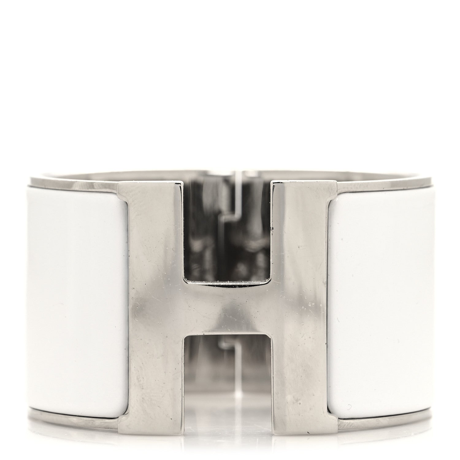 Hermes Enamel Extra Wide Clic Clac H Bracelet PM White 1 of 6