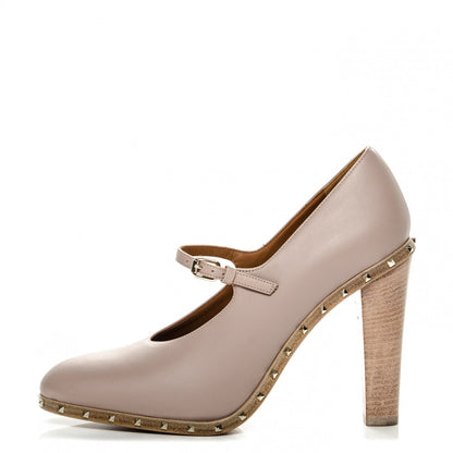 Valentino Garavani Calfskin Soul Rockstud Mary Jane 110mm Pumps 37 Poudre 1 of 6