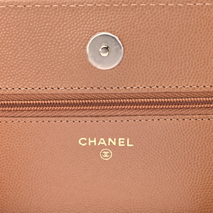 Chanel Caviar Quilted Wallet On Chain WOC Dark Beige 5 of 9