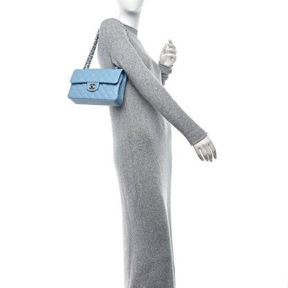 Chanel Caviar Quilted Small Double Flap Light Blue 2 of 12