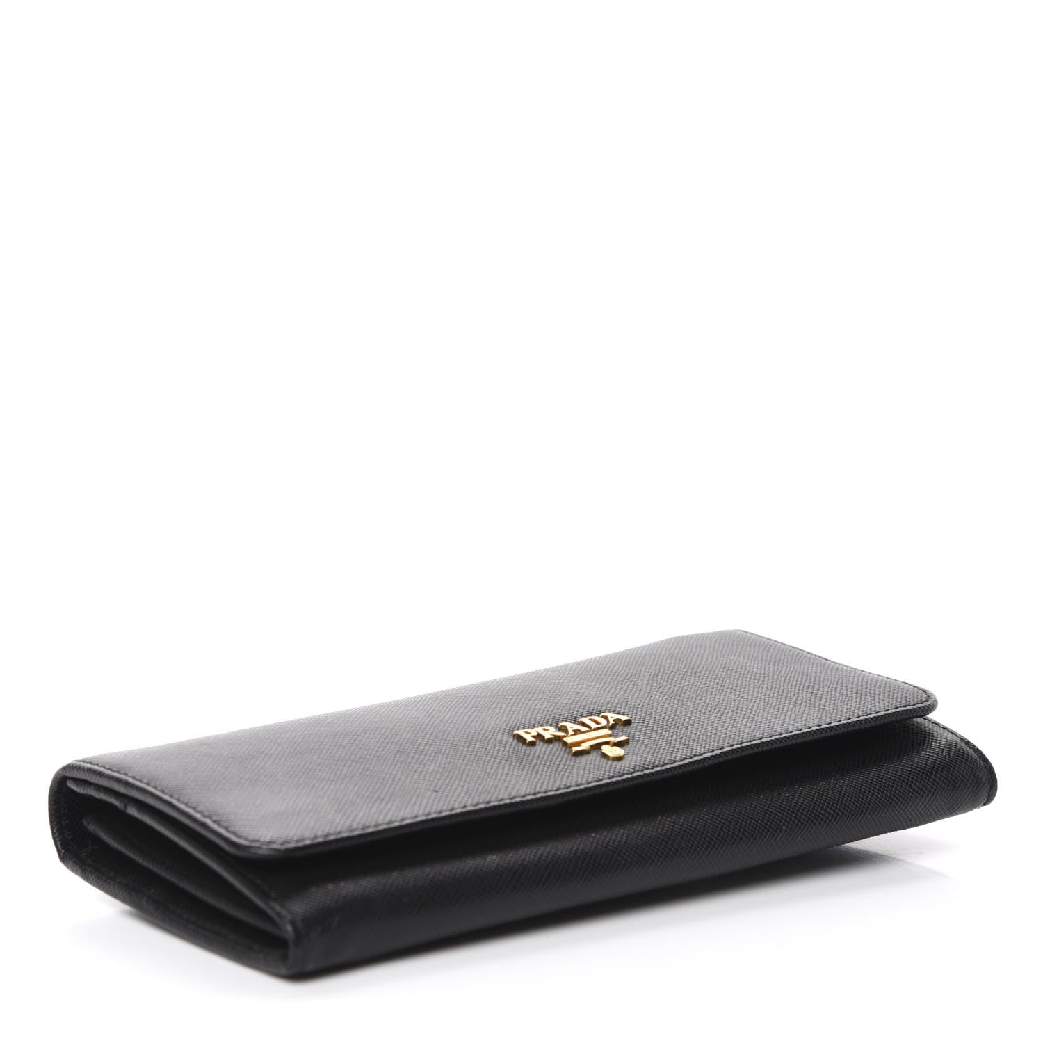 Prada Saffiano Metal Continental Flap Wallet Black 4 of 7