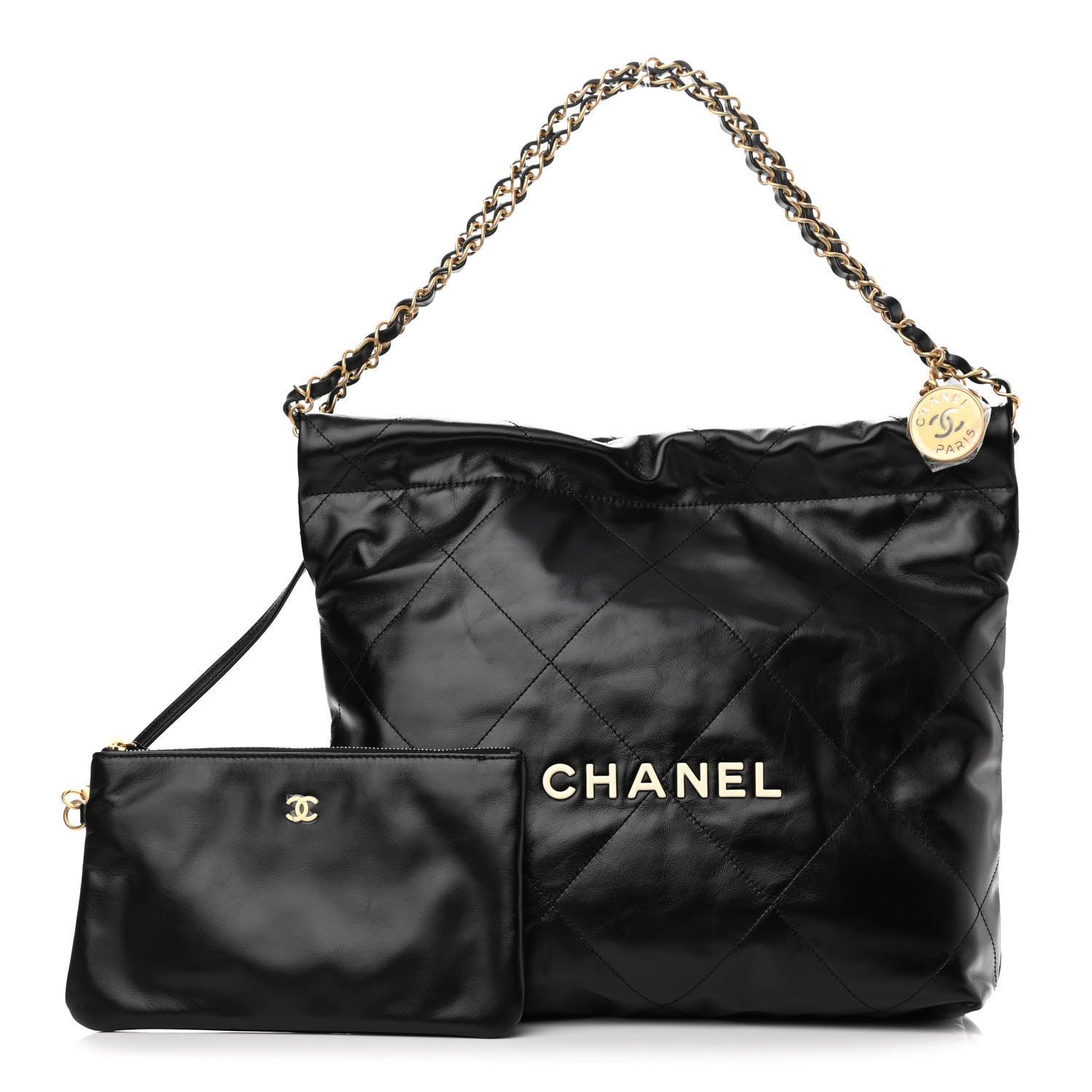 Chanel Calfskin Quilted Small Chanel 22 Black 1 of 11