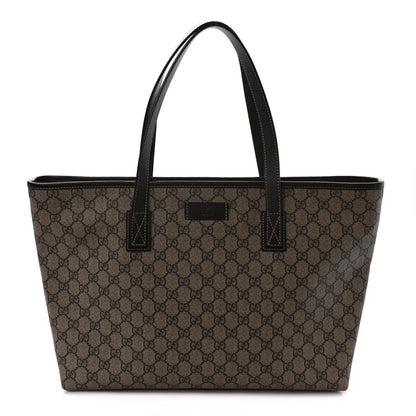 Gucci GG Supreme Monogram Medium Zippered Shopping Tote Dark Brown 1 of 11