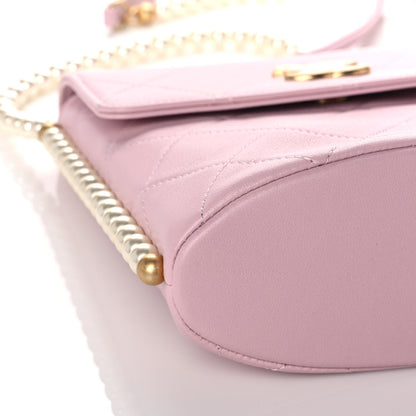 Chanel Calfskin Quilted Pearl Small About Pearls Hobo Bag Light Pink 9 of 12
