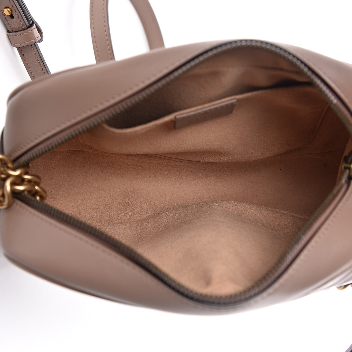 Calfskin Matelasse Small GG Marmont Chain Shoulder Bag Taupe