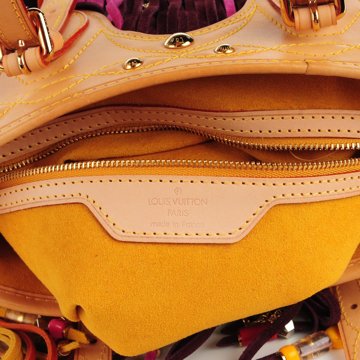 Monogram Multicolor Fringe Bucket Black