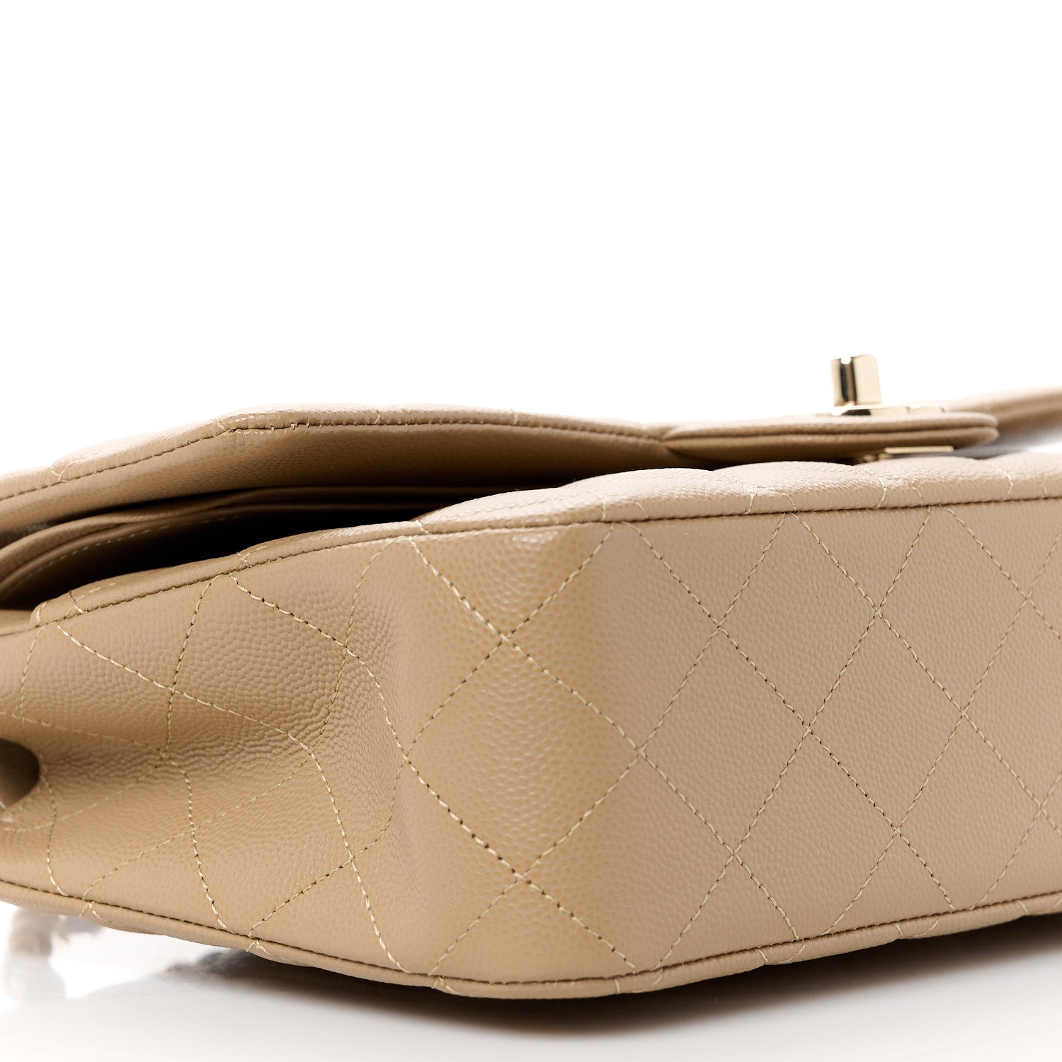 Chanel Caviar Quilted Medium Double Flap Dark Beige 10 of 12