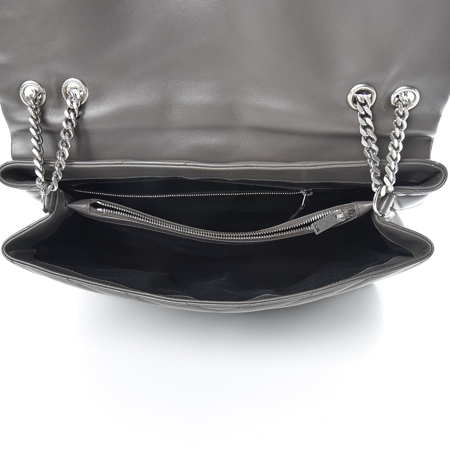 Saint Laurent Calfskin Y Quilted Monogram Large Loulou Chain Satchel Earth 5 of 15