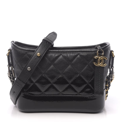 Chanel Patent Goatskin Quilted Small Gabrielle Hobo Black 1 of 12