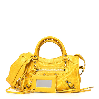 Balenciaga Agneau Classic Silver Hardware Mini City Yellow 1 of 16