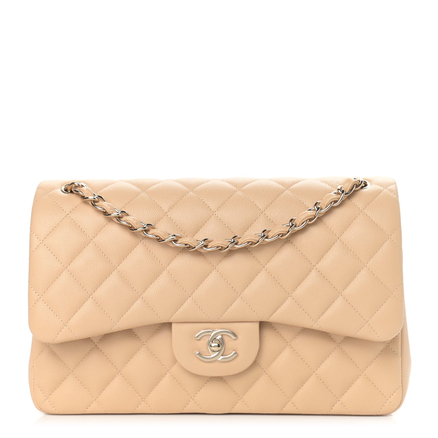 Chanel Caviar Quilted Jumbo Double Flap Beige Clair 1 of 9