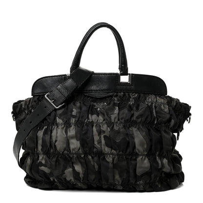 Prada Tessuto Nylon Gaufre Camouflage Tote Fumo 1 of 17