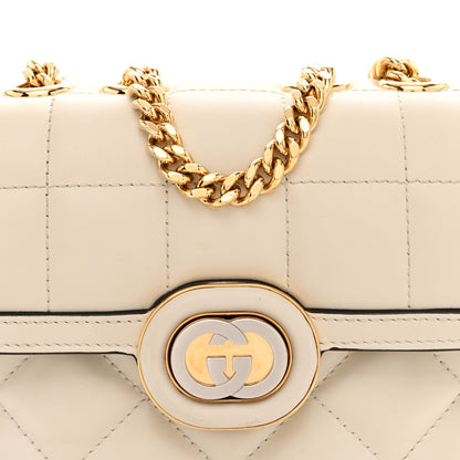 Gucci Calfskin Quilted Mini Deco Shoulder Bag Mystic White 8 of 13