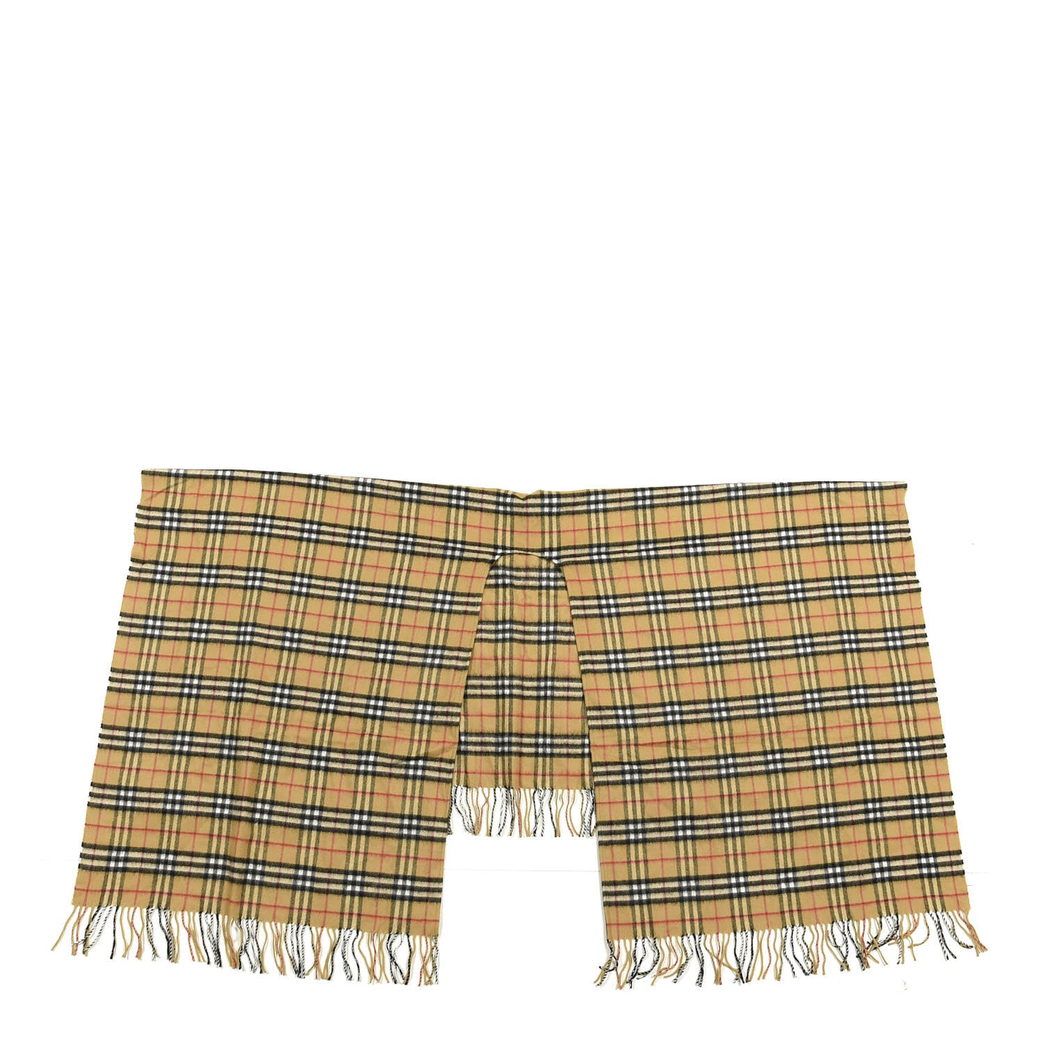 Burberry Cashmere Vintage Check Cape Scarf Antique Yellow 1 of 2