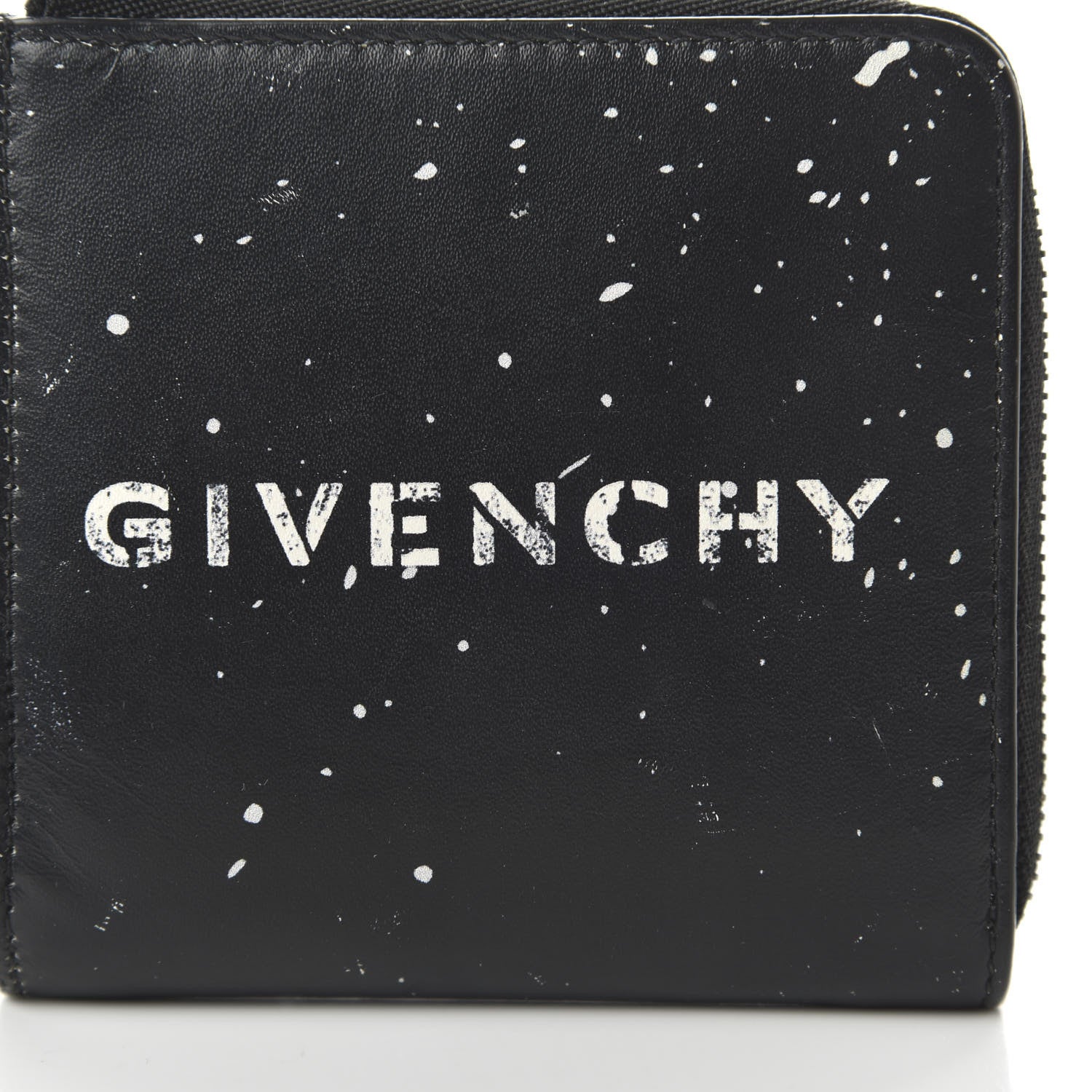 Givenchy Calfskin Gravity Logo Print Zip Wallet Black 9 of 10