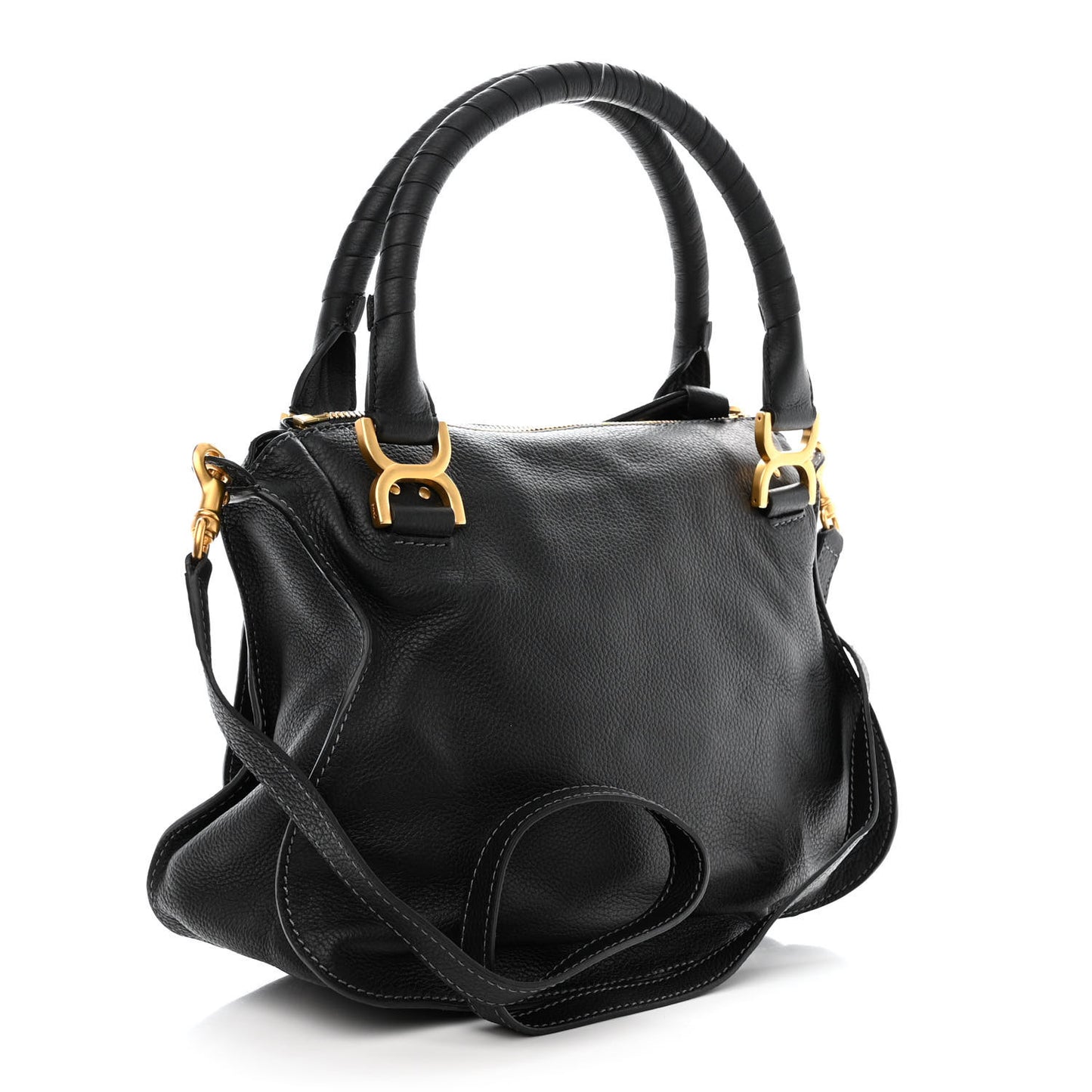 Calfskin Medium Marcie Satchel Black