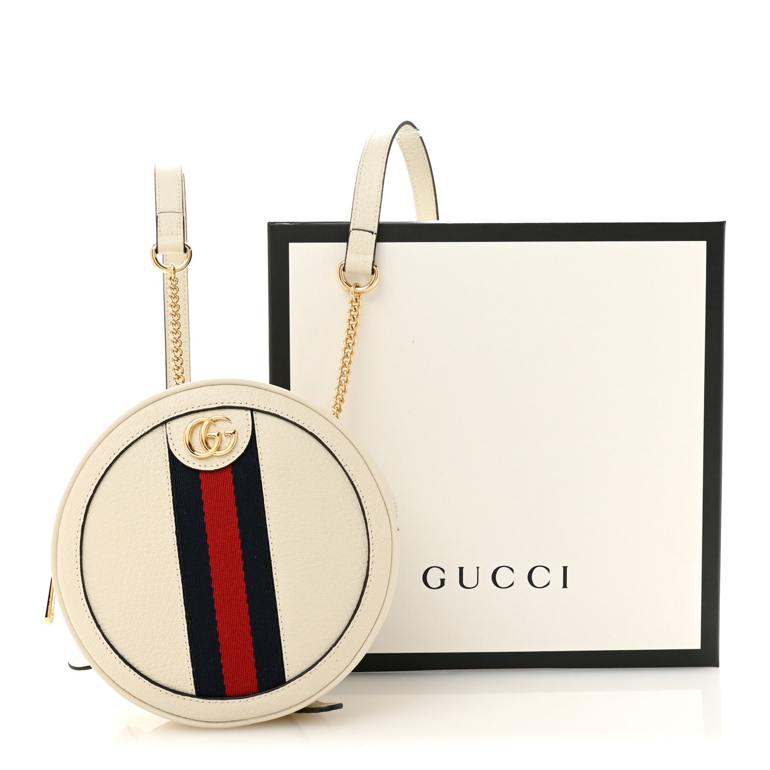 Gucci Ophidia Mini Circle Camera Bag, White, Women's