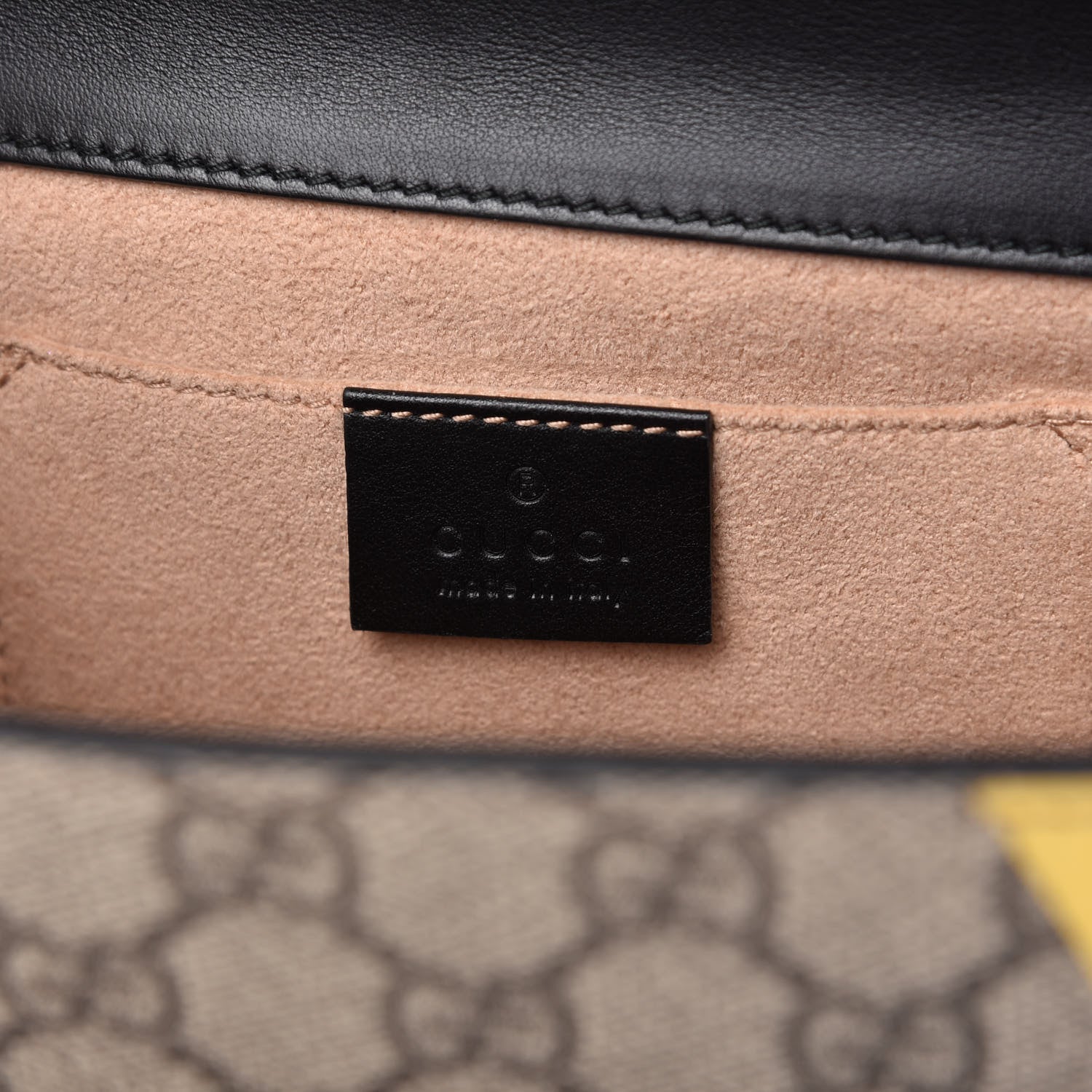 Gucci Calfskin GG Supreme Monogram Small Padlock Shoulder Bag Black Gold 8 of 10