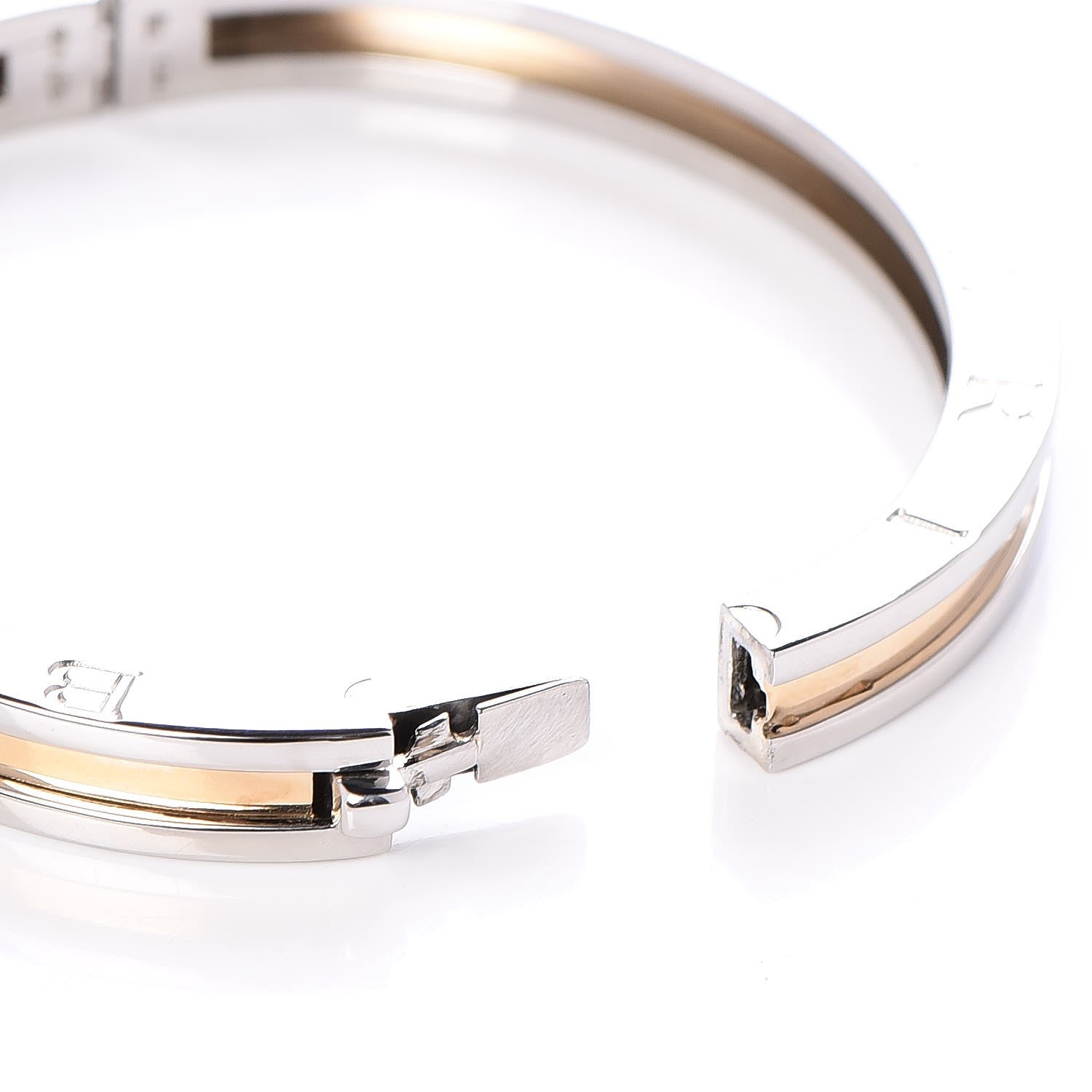 Bulgari 18K Yellow Gold Stainless Steel B.Zero1 Bangle Bracelet 6 of 6