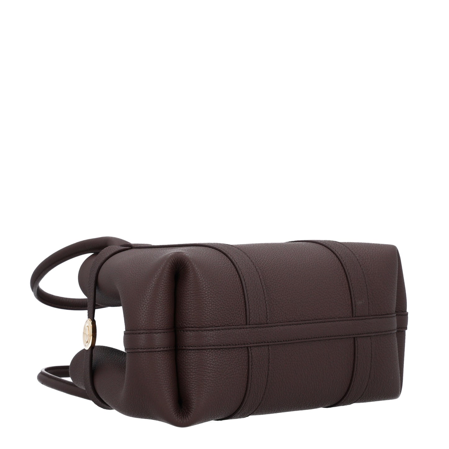 Grained Calfskin Small Ghiera Shopper Tote Brown