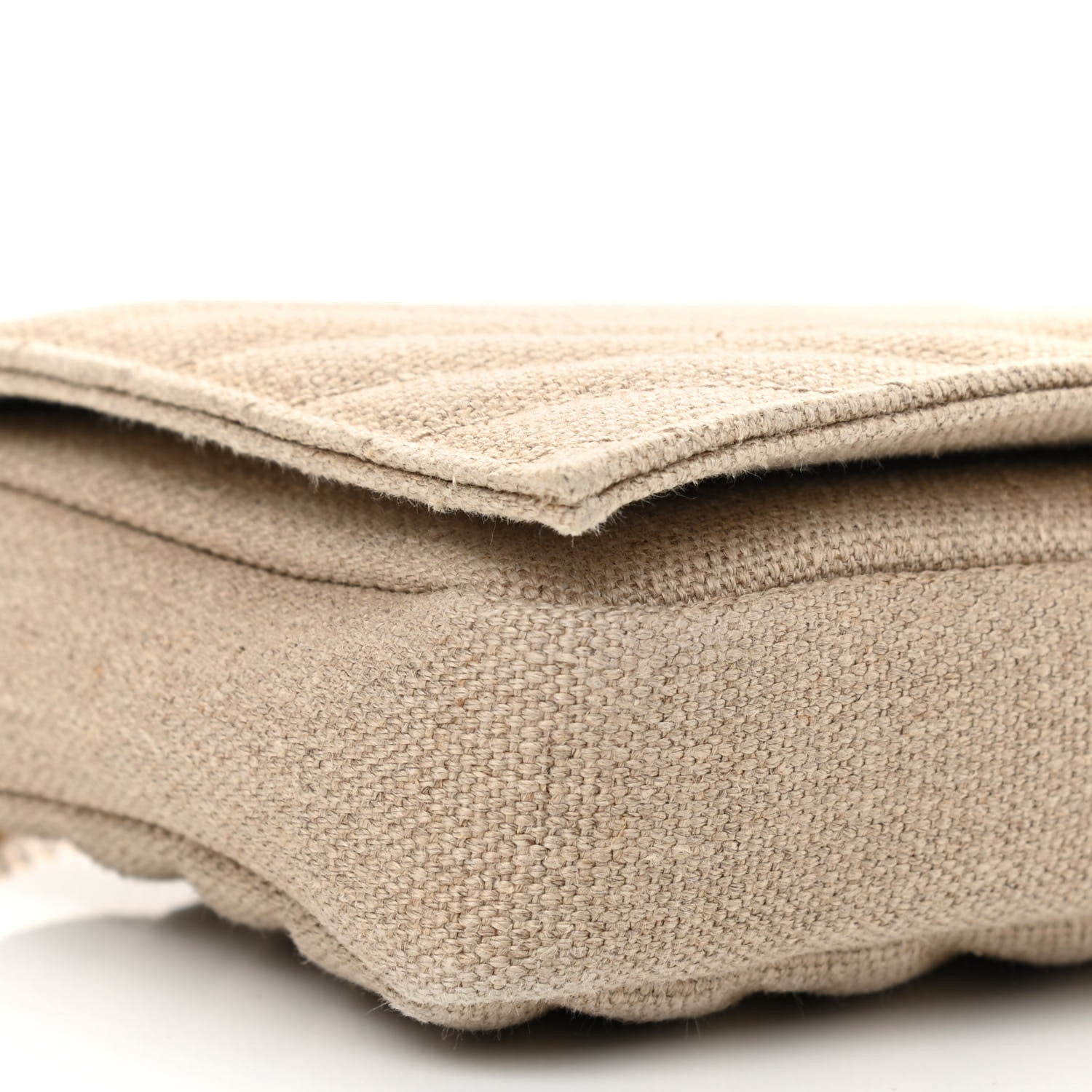 Saint Laurent Calfskin Linen Monogram Kate 99 Natural 9 of 10