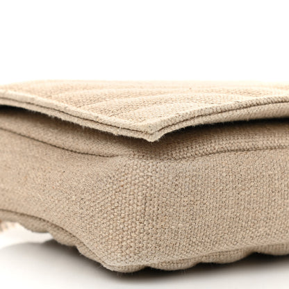 Saint Laurent Calfskin Linen Monogram Kate 99 Natural 9 of 10