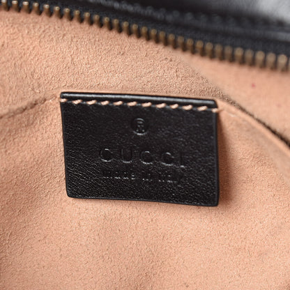 Gucci Calfskin Matelasse Mini GG Marmont Chain Shoulder Bag Black 6 of 9