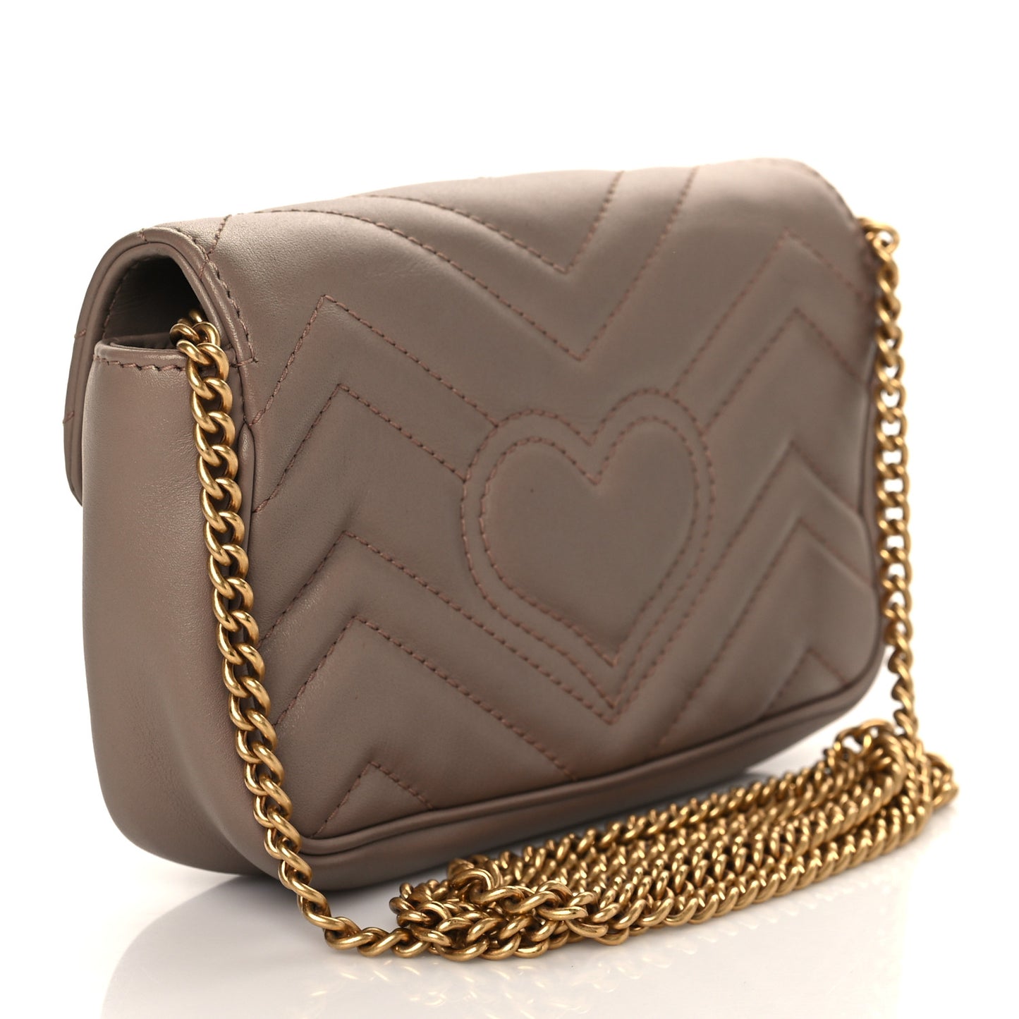 Calfskin Matelasse Super Mini GG Marmont Shoulder Bag Porcelain Rose
