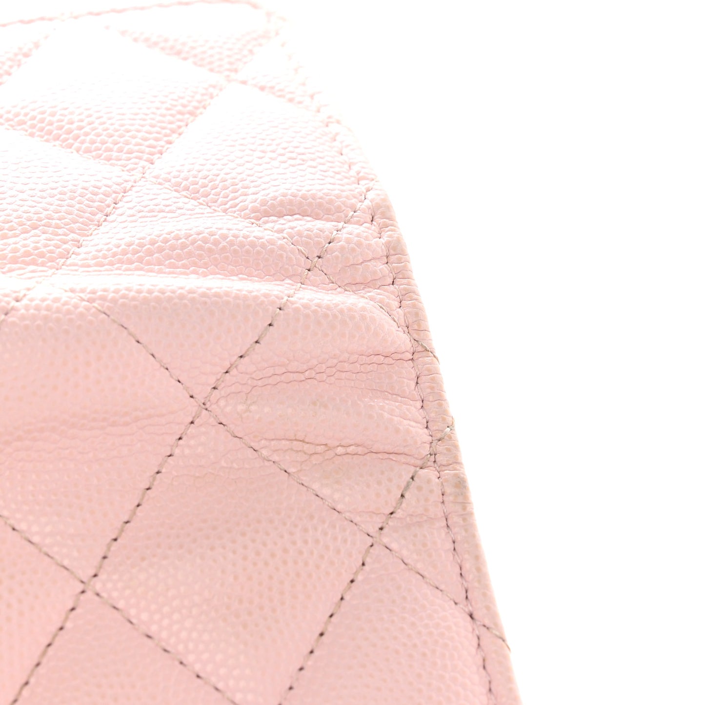 Caviar Quilted Crystal CC Large Gusset Flap Wallet Pink