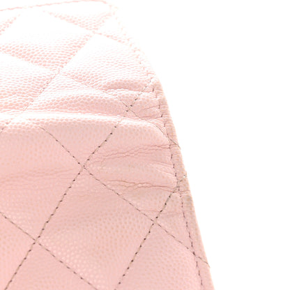 Chanel Caviar Quilted Crystal CC Large Gusset Flap Wallet Pink 17 of 17