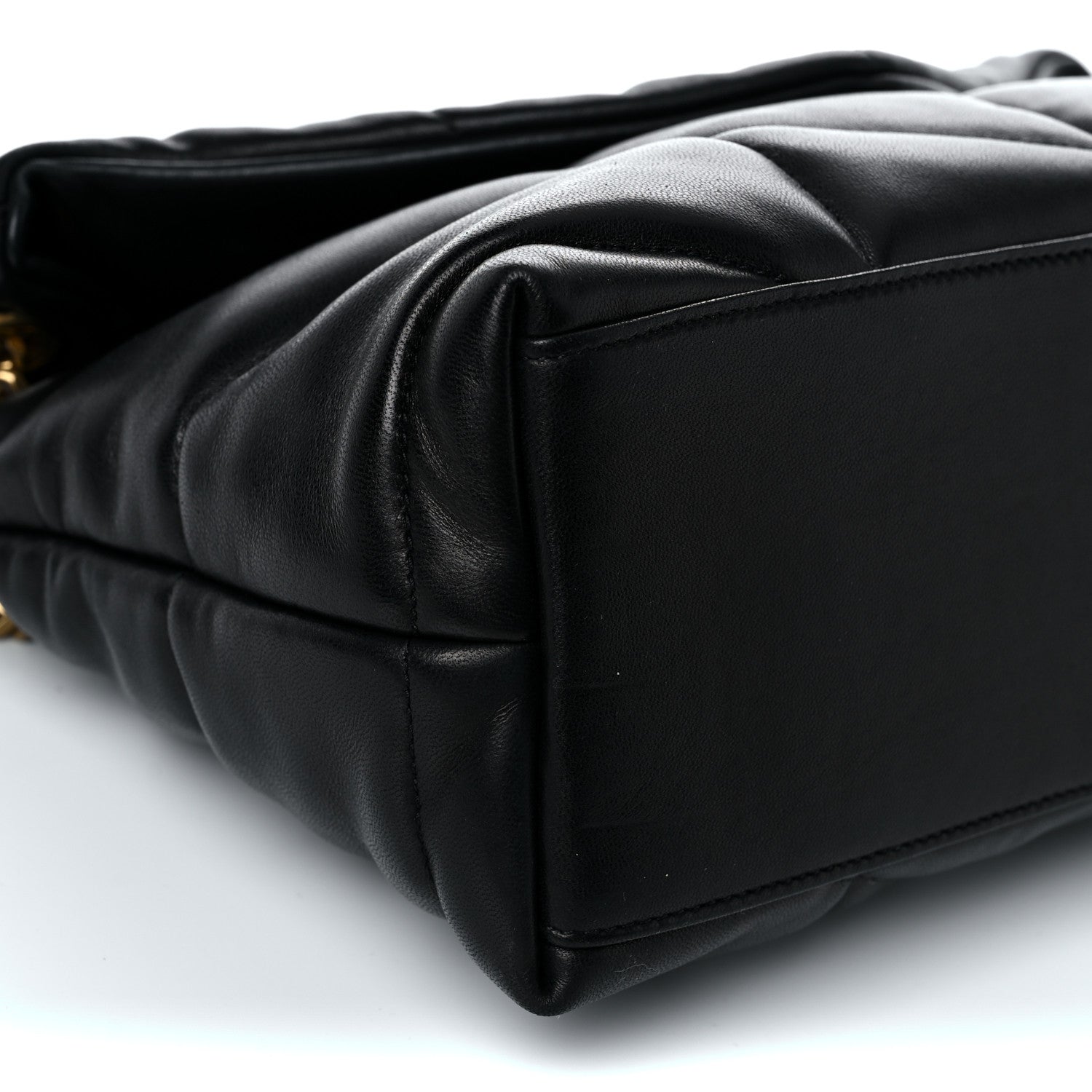 Saint Laurent Lambskin Quilted Small Loulou Puffer Monogram Chain Satchel Black 7 of 8