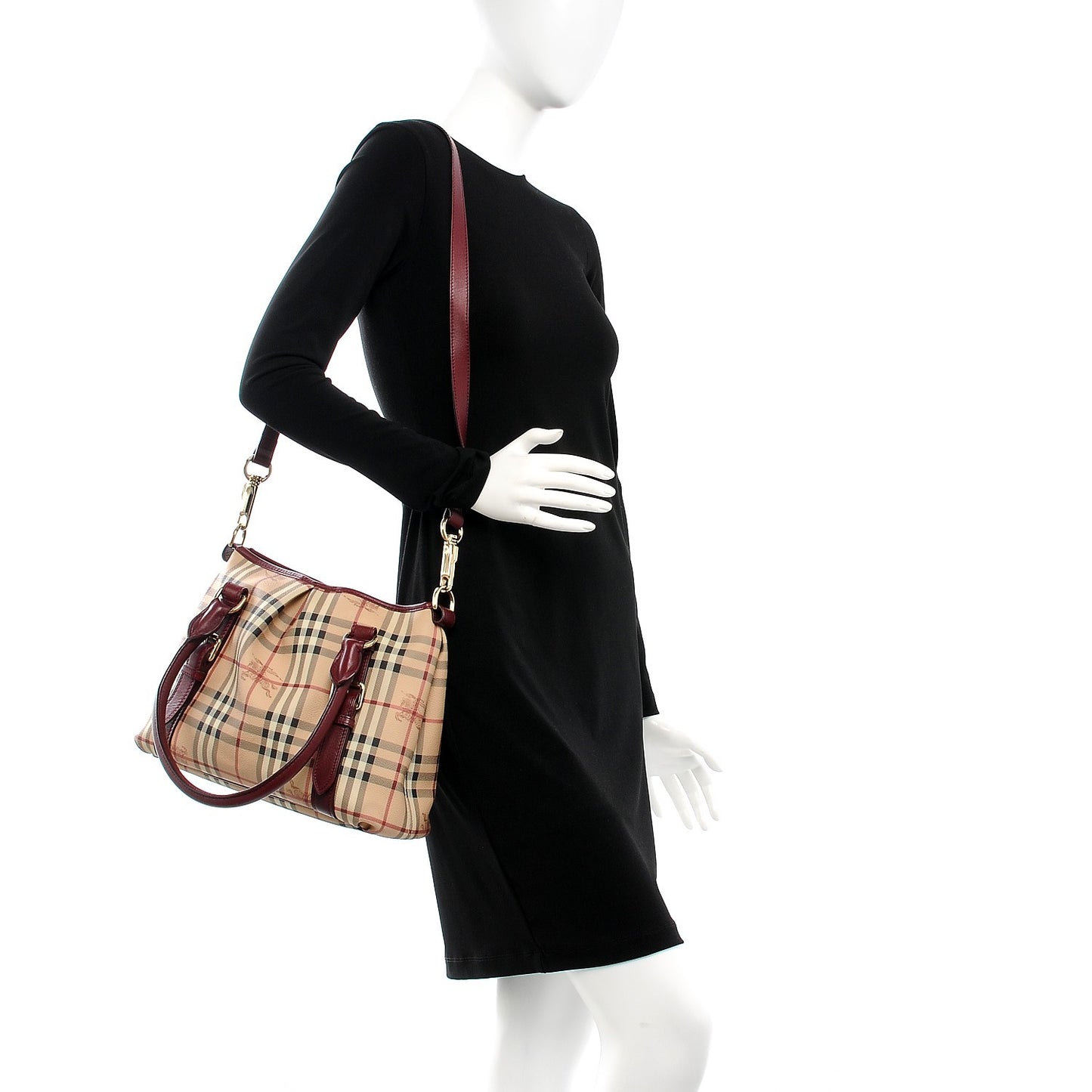 Haymarket Check Small Northfield Tote Burgundy