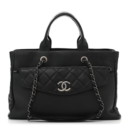Chanel Caviar Lambskin Quilted Large Coco Break Shopping Bag Black 1 of 13